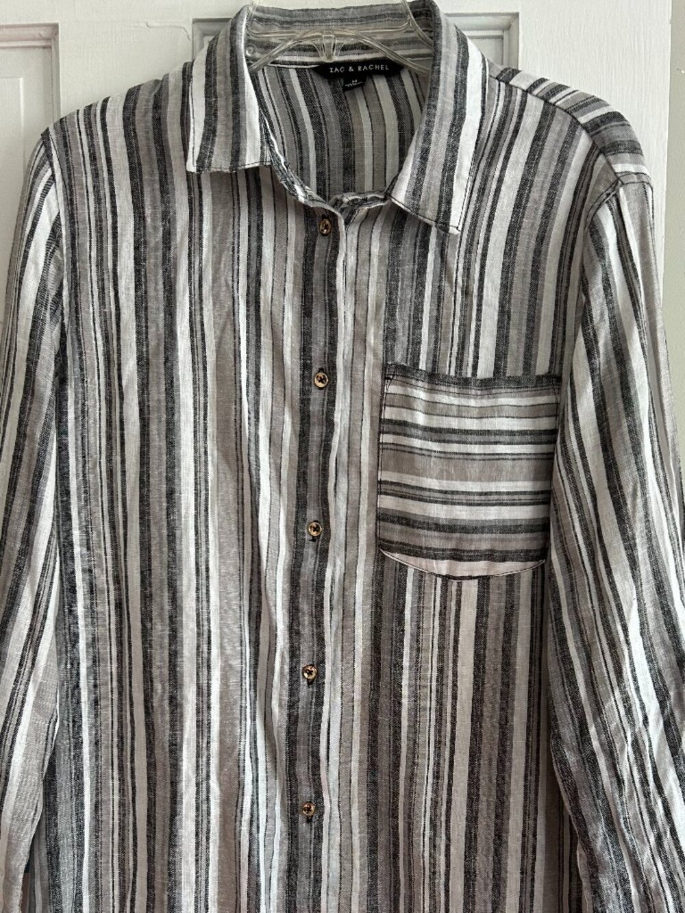 Button Down Short Beach Coverup - Linen Blend